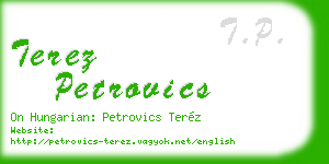 terez petrovics business card